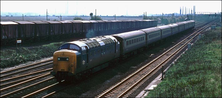 A Deltic at Fletton Junction on the down fast