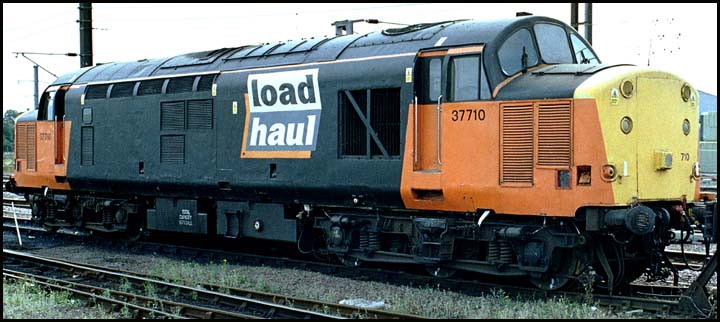 Class 37710 in Load Haul colours at Peterborough Depot in 2003