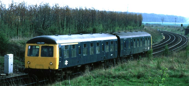 A two car DMU on a Spalding train 