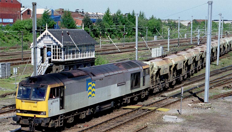 Class 60 014 in Westwood Yard in 2002