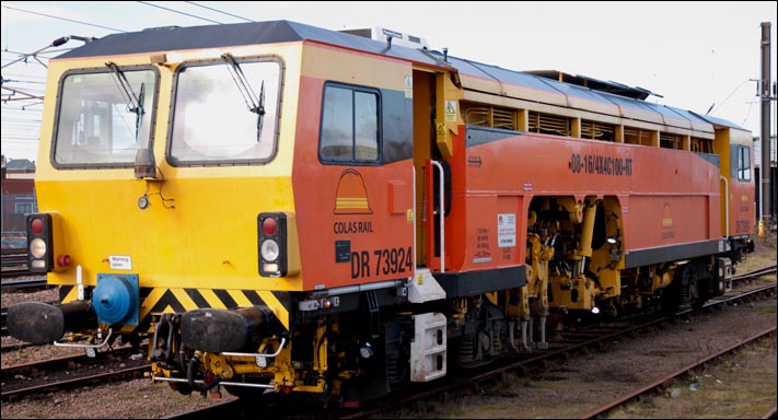 Colas Rail DR73924 in the small Loco depot at Peterborough on the 13th February 2014