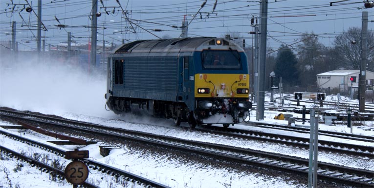 Class 67003 on the down fast 