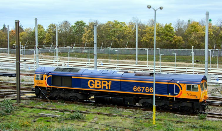 GBRf class 66766 in Westwood Yard 