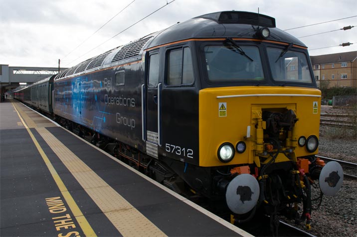 Rail Operations Group class 57312 in platform 5