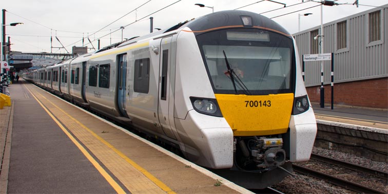 Thameslink class 700143 in platform 1 at Peterborough