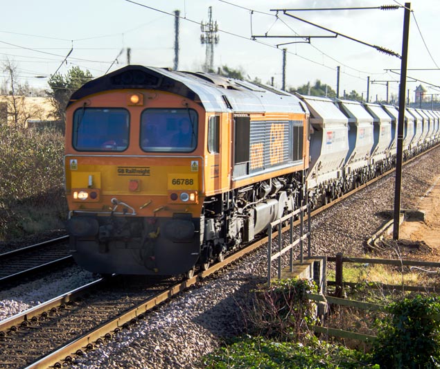 GBRf class 66786 on the 22nd of February in 2019