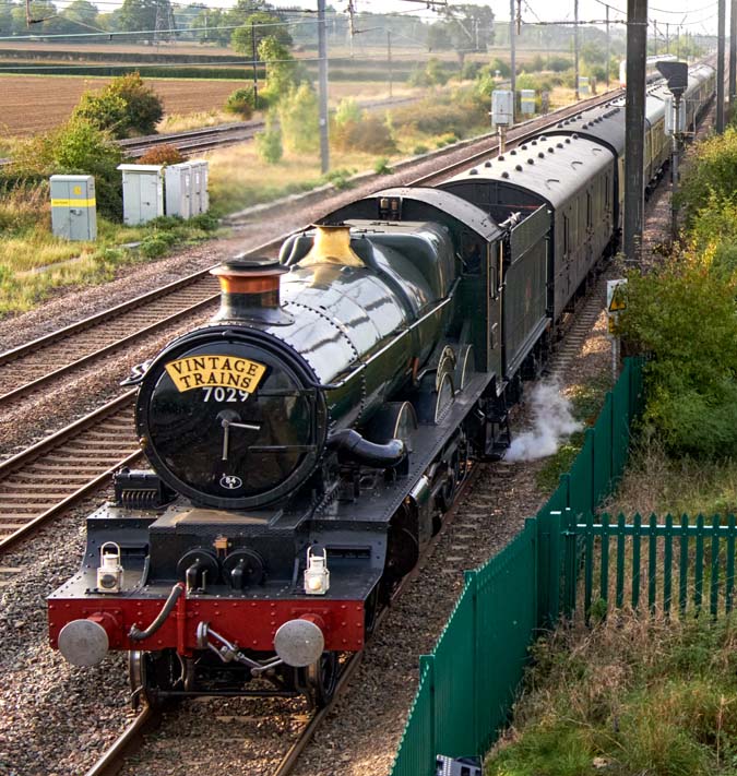  GWR 7029 Castle on the ECML up slow at Werrington 
