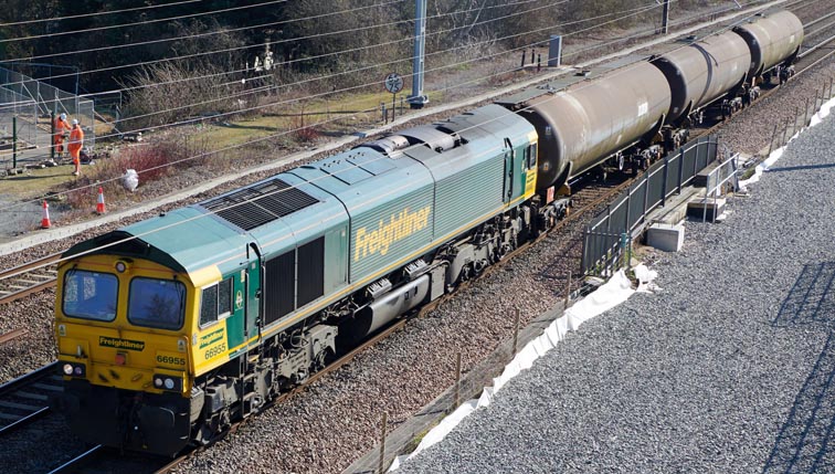 Freightliner class 66955 at Werrington 9th March 2021
