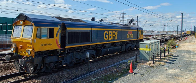 GBRF class 66745 at Werrington  on the 13th April 2021.