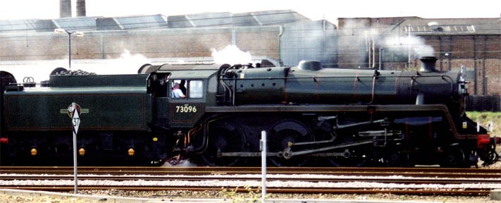 Class 5 73096 on Saturday 5 April 2003 in Platform 4.on the Nene Valley Rambler