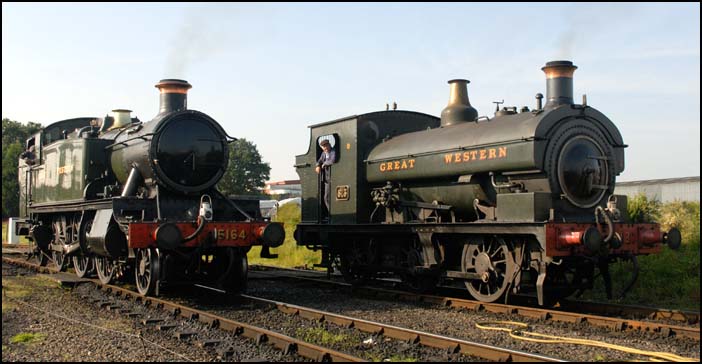 GWR class 5101 2-6-2T number 5164 and  0-6-0ST number 813 at the SVR