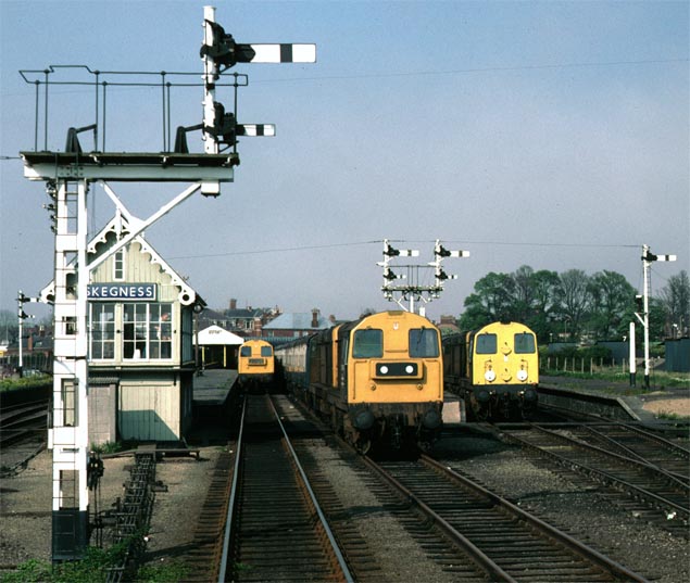 Skegness station and Signal box signal box