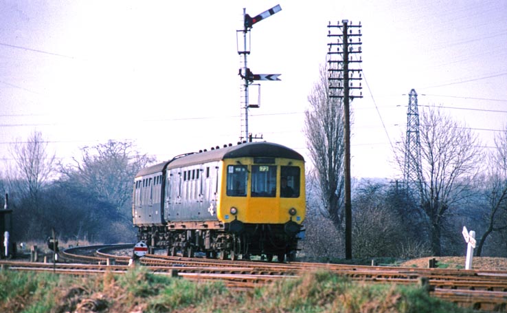 two car DMU coming from Lincoln at the Sleaford West Junction 