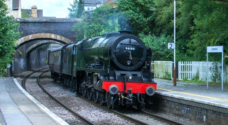 46100 with a steam movement at Stamford station 
