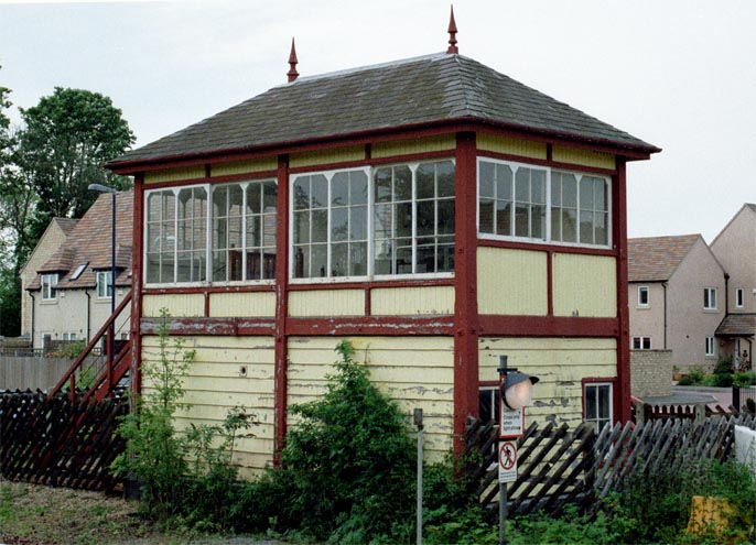 Saved signal box at Stamford staion in 2002