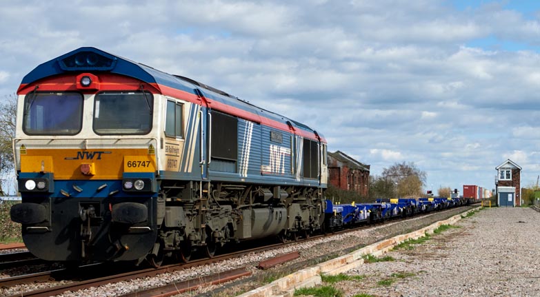 GBRf class 66747 'Made in Sheffield' ' at Tuves on the 27th of March in 2023 