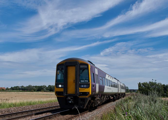  EMR class 158773 between Turves and March on 30th June 2020