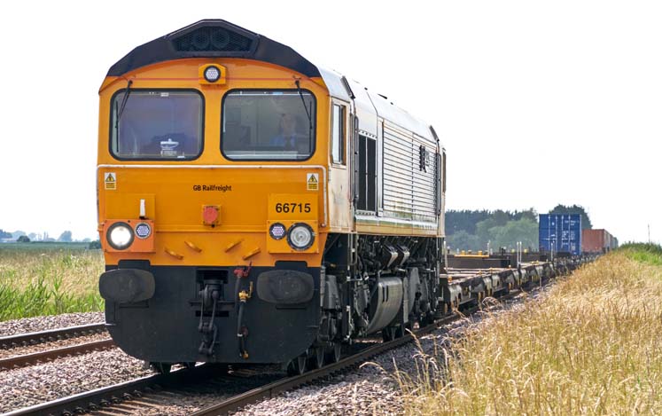 GBRF class 66714 between Turves and March on 23 June 2021 