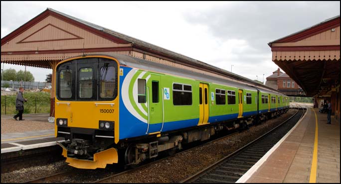 Class 150 007 in Tyseley station in 2008