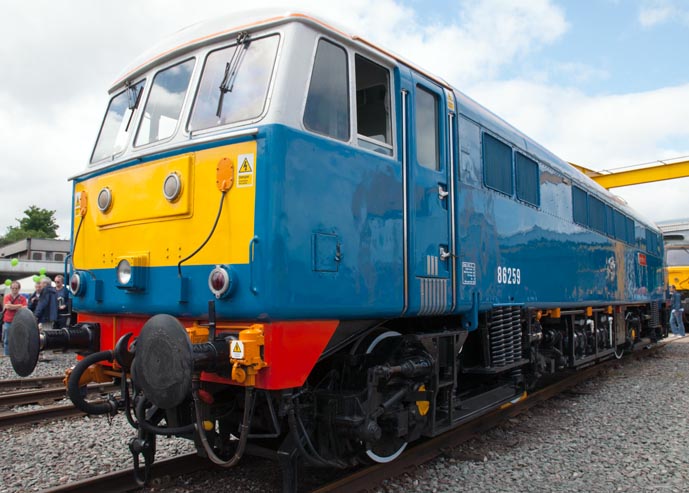 Class 86259 in British Rail Blue