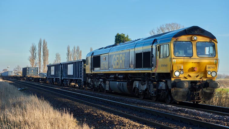 GBRf class 66723 Sarah on the 14th January 2022 at Whittlesea