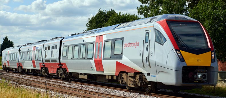 Greater Anglia Class 755 Peterboroughto Ipswich train at Whittlesea on 17th of July 2020