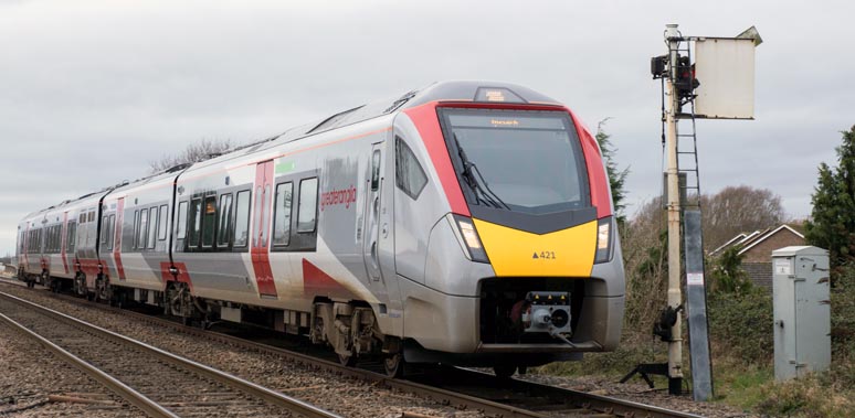 Greater Anglia Class 755 Peterborough to Ipswich train at Whittlesea station 