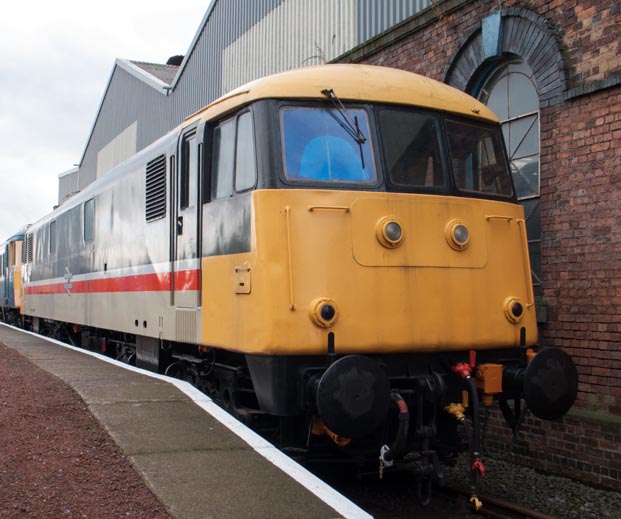 Class 82008 in InterCity Executive livery at Barrow Hill 