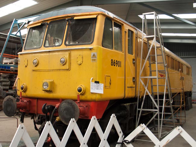 Class 86901 in Nework Rail Yellow 