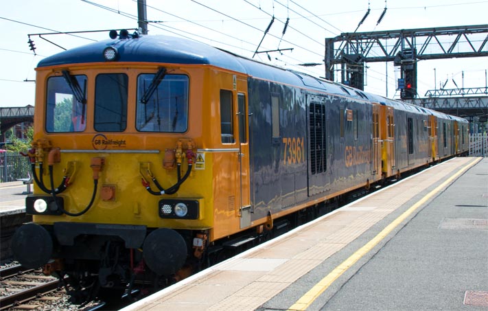  Bedford station on the 11th of June 2015 with a convoy of four GBRfs class 73s