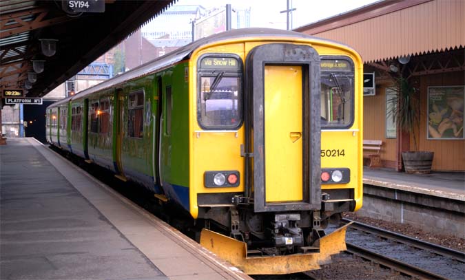 Class 150214 with a train to Stourbridge Junction at Birmingham Moor street station in 2008  