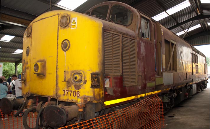 Class 37706 at Carnforth in the shed in 2008