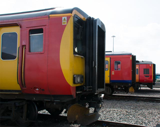 Three East Midland Trains units at Etches Park 