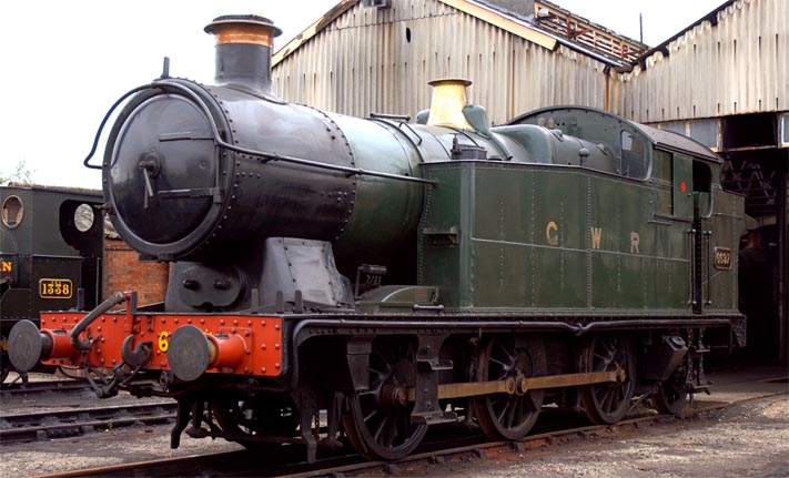 GWR 0-6-2T 6697 out side Didcot Shed
