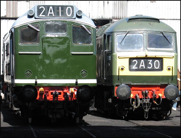 Two diesels on shed at the Great Central Railway in 2006