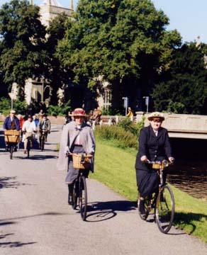 Riders on vintage cycles in 2001