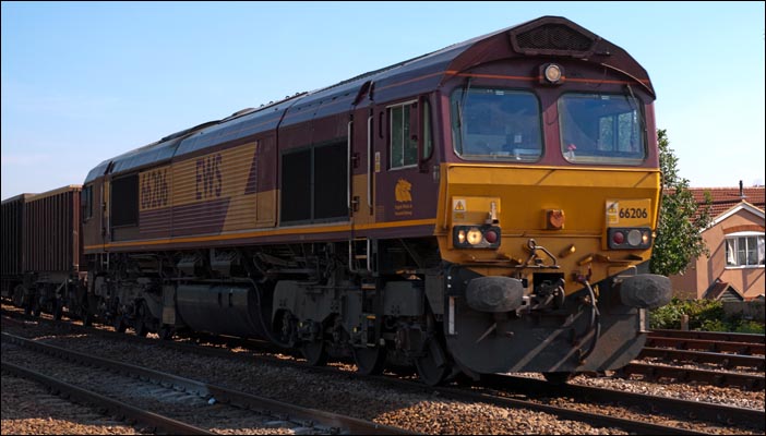 Class 66206 coming into March South Yard 