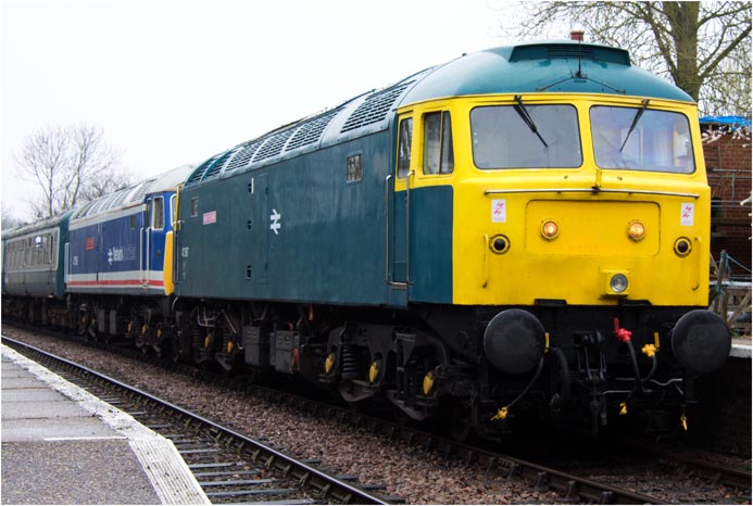 GBRf class 47376 at Thuxton station on the 28th March 2015 