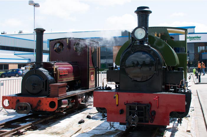Two narrow gauge steam Hunslet quarry locomotves 
