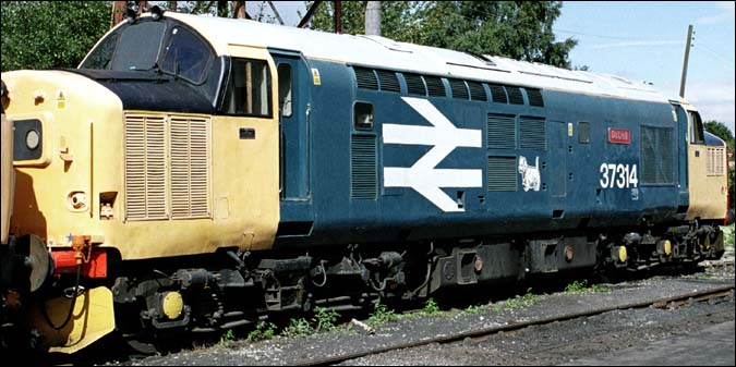 Class 37314 in BR blue and Large BR Arrows and full yellow ends in 2005