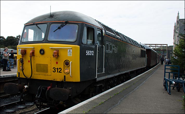 DCRail Class 56312 at Wansford at Nene Valley Railway Diesel Gala on Saturday the 27th September 2014 