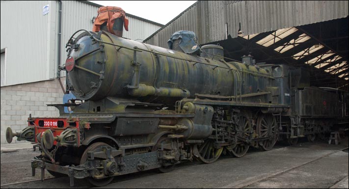 Nord steam locomotive on shed at Wansford in October 2008