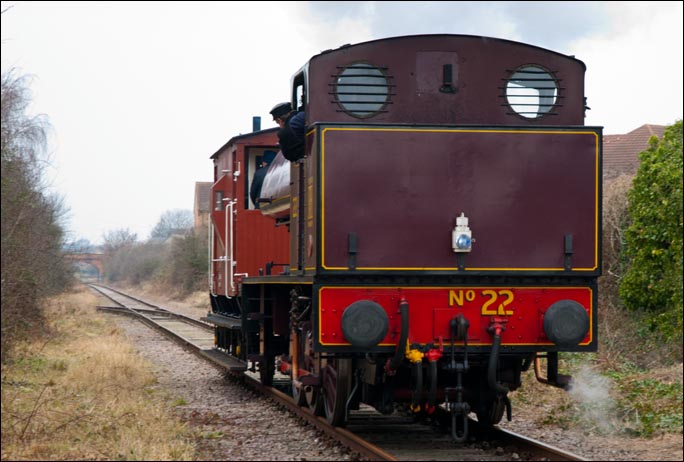 One of The first Brake van rides along the Fletton branch during the Febuary steam Gala in 2013