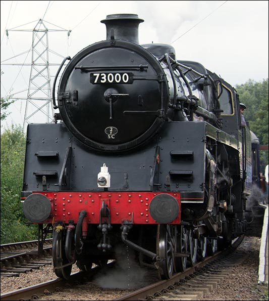 British Railways standard class 5 with the number 73000 