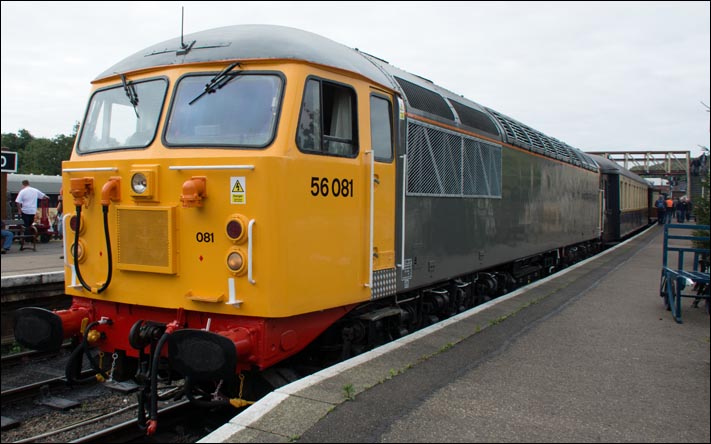 Class 56081 in Wansford station at Nene Valley Railway on Saturday the 27th September 2014 