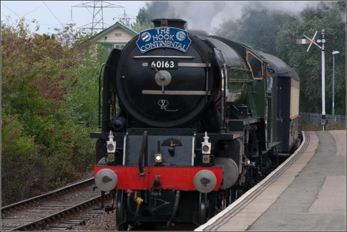 Tornado comes into the NVR Peterborough station during its Steam Gala on Sunday 23rd Spetember 2012