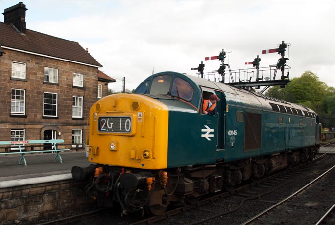 Class 40145 at at Grosmont light engine