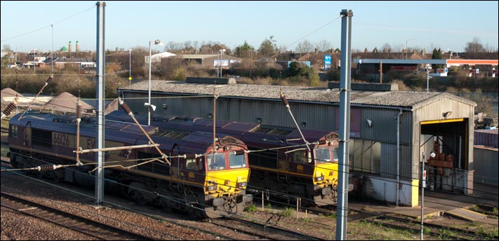 view of the shed which is just long enough to get one class 66 in