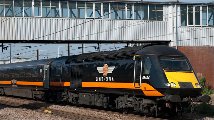 Grand Central HST 43484  on the up fast on the 29th of March 2012