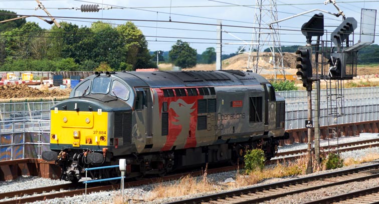 R O G class 37 884 on the up Stamford line 26th July 2021